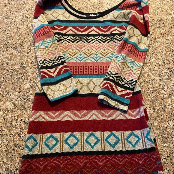 Print Sweater Dress - Picture 1 of 2